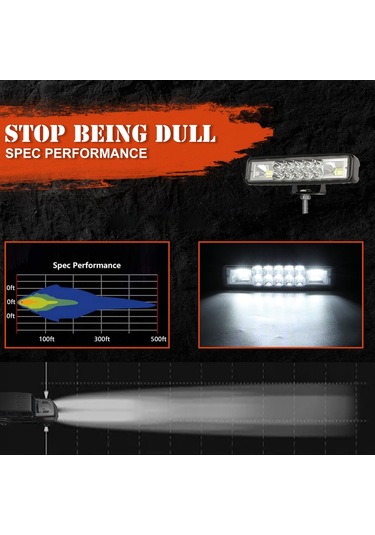 2 Adet 6 İnç Led Bölme Işık Çubuğu 60 W Led Çalışma K21064-2