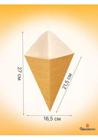 Paketello Patates Fritosu Ve Atıştırmalıklar İçin Karton Konik, 50 Adet 225899642 100 adet
