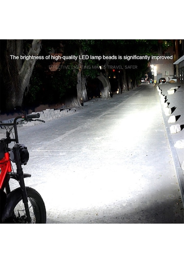 E-bisiklet Farları 36v 48v Elektrikli Bisiklet Korna Işığı Su Geçirmez