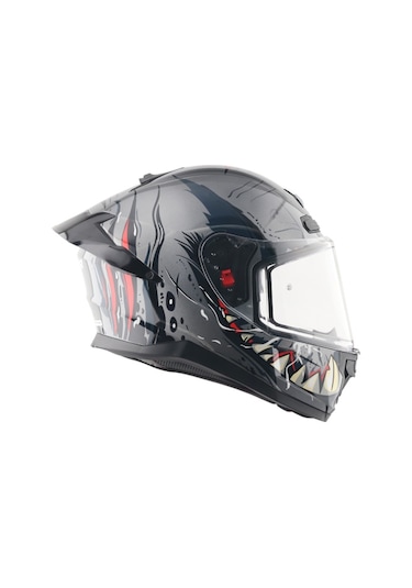 Axor Saber Savage - Athena Grey Grey Ece 22.06 Kapalı Kask Gri - Titanyum