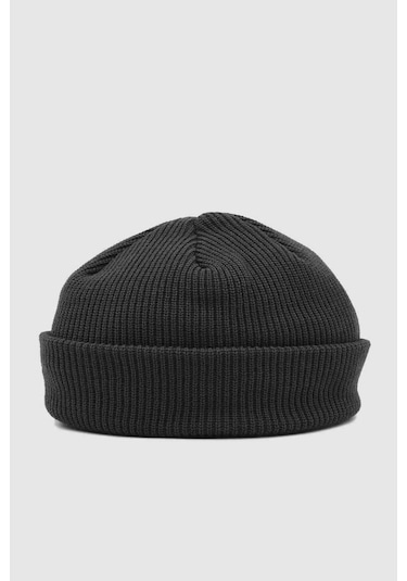 Külah Erkek Siyah Örgü Docker Bere Skullcap-Siyah-Standart