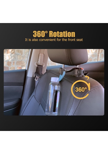 Wezone Araba Arka Kafa Yastığı Telefon Tutucu Ve Çanta Asıcı - 360 Döner, Kilitleme Fonksiyonu, Mavi Abs+silikon Diğer