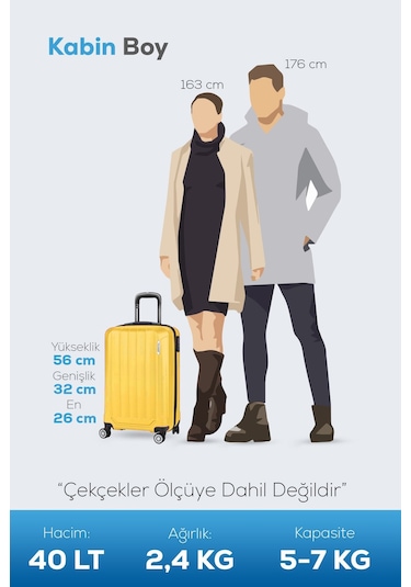 Polo&Sky Spring Model Sarı Renk Kabin Boy Valiz Bavul Sarı