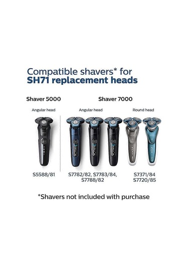 Philips Norelco Shaver Series 7000 S7782 S7788 S7371 S5588 Tıraş Bıçağı İçin Sh71 Yedek Tıraş Makinesi Başlıkları
