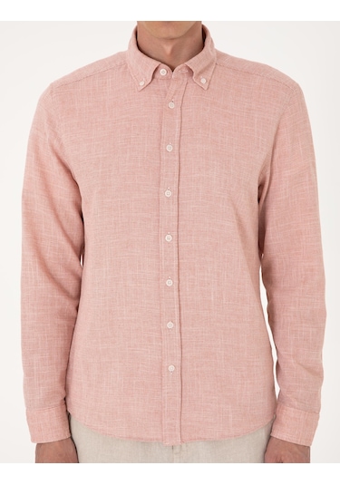 Pierre Cardin Erkek Mercan Gömlek Desenli 50307133-vr186 Mercan