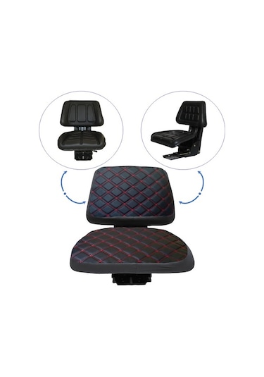 Traktör Koltuk Kılıfı - Kolçaksız - Vinlex Siyah -Bb-371