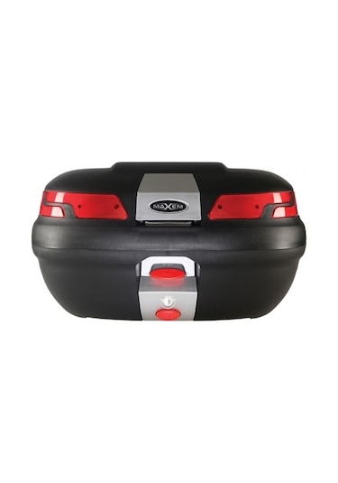 Maxem Sl-45 Motosiklet Arka Çanta Topcase Siyah Kırmızı Camlı