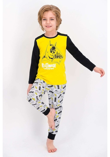 Batman Lisanslı Mimoza Erkek Çocuk Pijama Takımı 5274-24930 Sarı