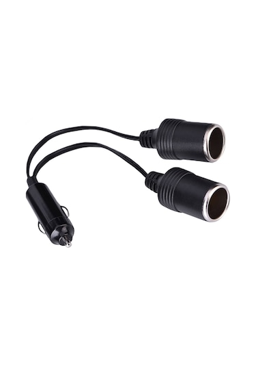 Moveevo 12v-24v Araç Şarj Adaptörü Erkekten İkiye Kadın Çıkışlı 10a, Otomobil-tır-motosiklet İçin 24cm Uzunluk, Pe Paketli