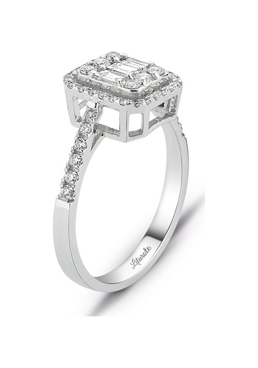 0.60 Ct Modern Baget Tasarım Kare Tektaş Yüzük 18 K