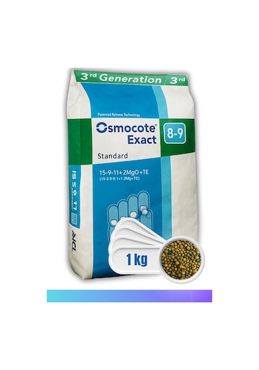 Osmocote Exact Standard 15-9-11 + 2mgo + Te 8-9 Ay Kontrollü Salınımlı Gübre 1 Kg 50 G