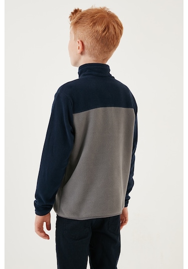 Lela Yumuşak Dokulu Yarım Fermuarlı Renk Bloklu Dik Yaka Unisex Çocuk Polar 5905004 Lacivert-Gri Lela Yumuşak Dokulu Yarım Fermuarlı Renk Bloklu Dik Yaka Unisex Çocuk Polar 5905004 Lacivert-Gri