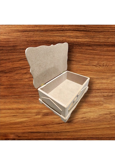 Ahşap- Boyanabilir- Ayaklı Çok Amaçlı Dekoratif Kutu