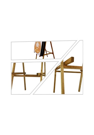 4 Ayaklı Ahşap Hedef Ayağı Ayarlanabilir Açılı Turnuva Standart Hedef 184 Cm