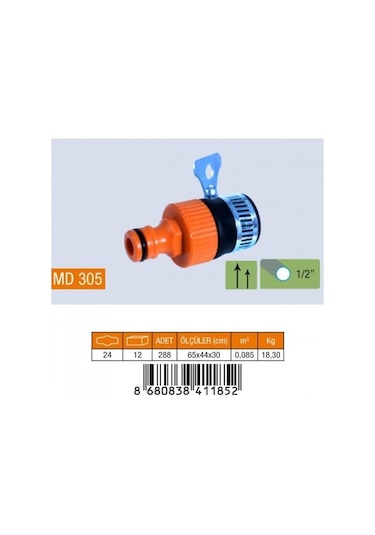 Medalyan Otomatik Batarya Adaptörü Kelepçeli 3/4 Giriş 1/2 Hortum