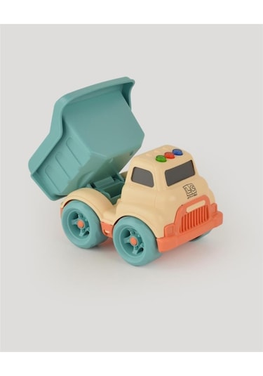 Let's Be Child Sesli Ve Işıklı Minik Kamyon 31016 Bej - Turkuaz Kasalı, Çocuklar İçin Oyuncak Kamyon