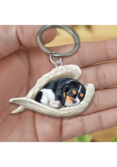 Hfambition Akrilik Köpek Figürlü Anahtar Zinciri, Çift Taraflı Uv Baskılı, Araba Ve Ev Anahtarı Asısı, Dayanıklı Materyal, Günlük Kullanım Diğer