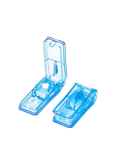 Padalink Ev Ve Seyahat İçin Transparan Siyah İlaç Kesici- Depolama Kutusu, Kolay Kullanım, Dayanıklı Malzeme, İlaç Bölme Ve Saklama 2'li Araç Diğer