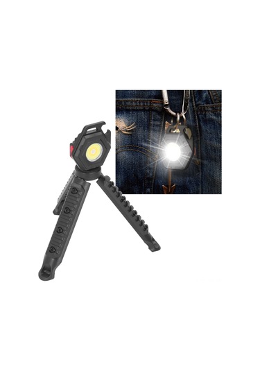 Yaozixa Cob Mini El Feneri 500lm Usb Type-c Şarj Edilebilir, Manyetik Tutma, Tripod, Çanta Açıcı, Cep Boyutu, Kamp Ve户外活动 İçin Işık W5131 Diğer