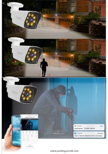 7 Kameralı Gece Renkli 8 Adet Warm Ledli Yeni Nesil 5 Mp Kuruluma Hazır Güvenlik Kamerası Seti