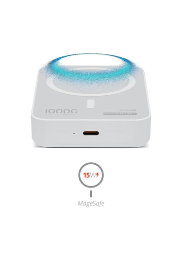 15w İphone 13 Pro İleuyumlu Magsafe Destekli Beyaz Powerbank- Stand 10000mah Txm10 BEYAZ