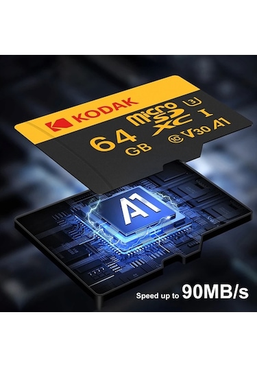 Novahub Kodak 128gb Mikro Sdxc U3 V30 A1 Kart, Yüksek Hızlı Kamera Ve Robot İçin