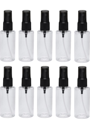 50Ml - 10 Adet - Şeffaf Boş Plastik Pet Şişe