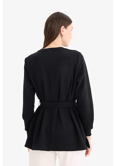 DeFacto Regular Fit Bisiklet Yaka İçi Yumuşak Tüylü Selanik Kumaş Uzun Kollu Tunik F4156AX25SPBK81