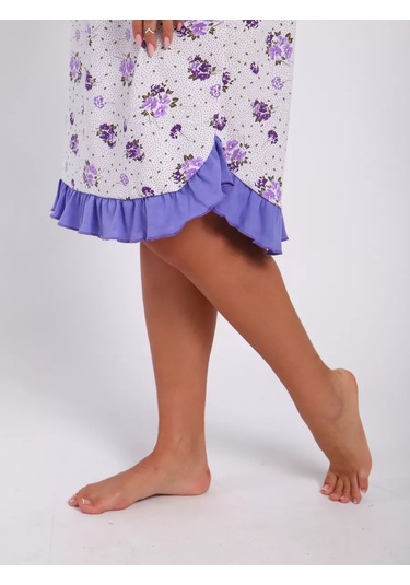 Mıss-tex Pamuklu Büyük Beden Gecelik 262954146 Beyaz