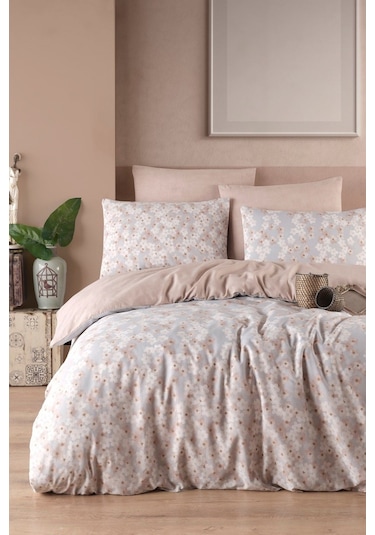 Enlora Home Nevresim Seti Çift Kişilik Piti Yaprak Rose