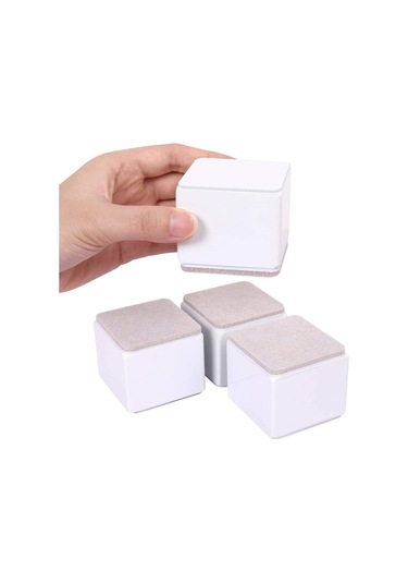 Mufunye 5cm Mobilya Yükselticileri, 6cm Uzunluk Yatak Yükselticileri, Kanepe, Yatak Ve Dolap İçin 5cm Kaldırabilir, Kare Beyaz