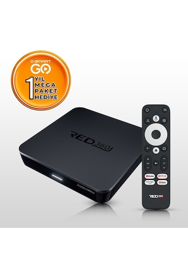 RED360 X100 Pro Google TV Box + 12 Aylık D-Smart GO