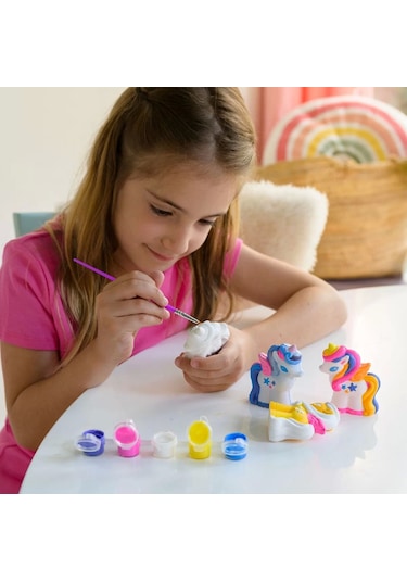 Eğitici Çocuk Boyama Seti 3D Unicorn Kalıp ve Parıltılı