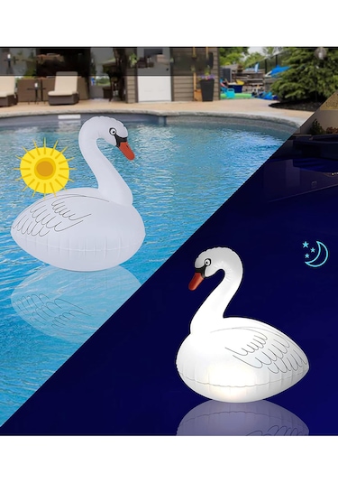 Greentech Güneş Enerjili Renk Değiştiren Led’li Şişme Kuğu / GT-SL24