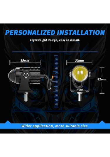 Motosiklet Sis Farı 2 Adet Delici Yüksek Parlak Beyaz Sarı Çift