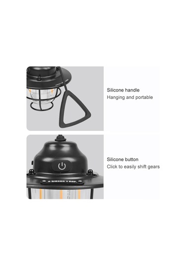 Moveevo Twilight Black Ipx4 Kampa Işığı, 4 Seviye Ayar, 1200mah Batarya, 5-80 Saat Süre, Gölge Ve Beyaz Led Işık, Çadır Ve Ev İçin Çok Renkli