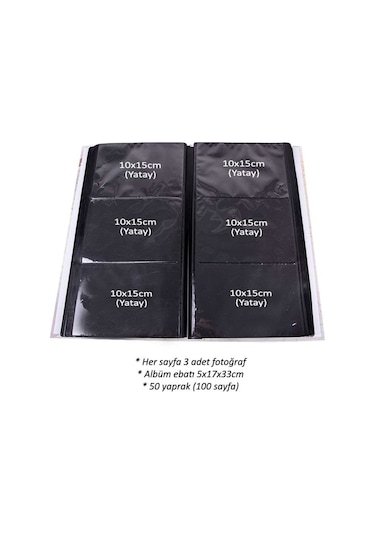 Rabsev RS307 Fotoğraf Albümü 10x15cm 300 Fotoğraf Kapasiteli Retro Desenli Lüks Albüm