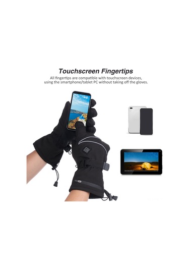 Wezone Isıtmalı Eldivenler: Erkek Ve Kadınlar İçin Su Geçirmez, Dokunmatik Kullanımlı, Kamp, Bisiklet, Kayak İçin Üç Seviyeli Isıtma Özelliği Çok Renkli