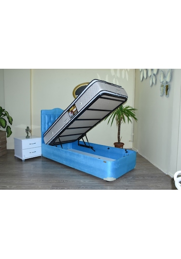 Bengimobilya Baza Başlık Ful Ortopedi Pamuk Pedli Yatak Taytüy Mavi Silin Mode