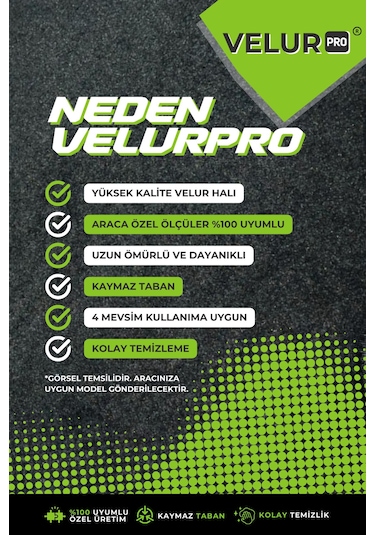 Ford Focus Sedan 2023 Araca Özel Halı Paspas Velur Paspas