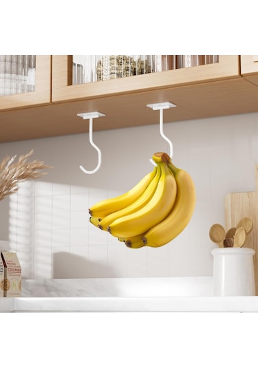 Fosenze Beyaz Elektrostatik Boyalı Katlanabilir Mutfak Muz Kancası - Tavan Montajlı Kolay Kurulum Ve Ayarlama Özellikli Mevcut Tarz Meyve Asıcı