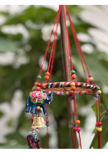 7 Filli Helezon Şeklinde Şans Ve Bereket Duvar Süsü / 7 Filli Ve 7 Çanlı Duvar/tavan Dekoru / Rüzgar Çanı