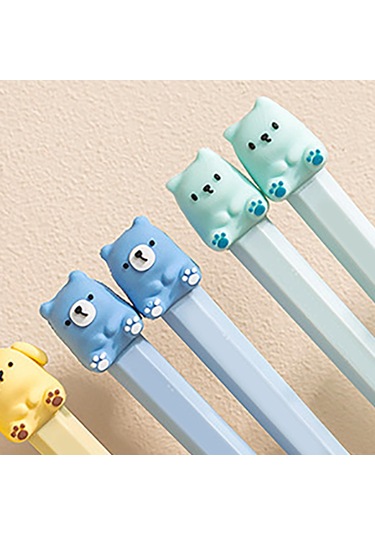5 Çift Karikatür Çubuk Sevimli Hayvan Tarzı Kaymaz Taşınabilir Çubuk Seti Ev Okulu İçin Diğer