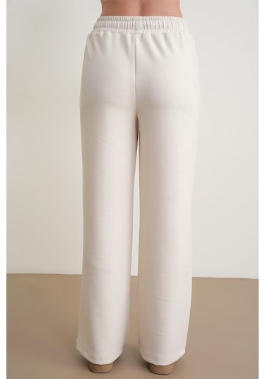 4785 Kadın Premium Modal Palazzo Dökümlü Bol Paça Pantolon Naturel Naturel