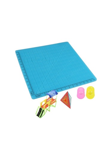 3d Yazıcı Kalemi İçin Silikon Çizim Tahtası Mavi, A Tipi - 1 Adet + 2 Adet Rastgele Renkli Parmak Kapağı