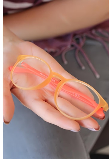 Özel Sarı Renk Oval Turuncu Renk Bayan Gözlük Fırsat