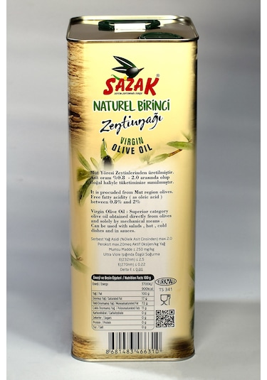 Sazak Natürel Birinci Zeytinyağı 5 L