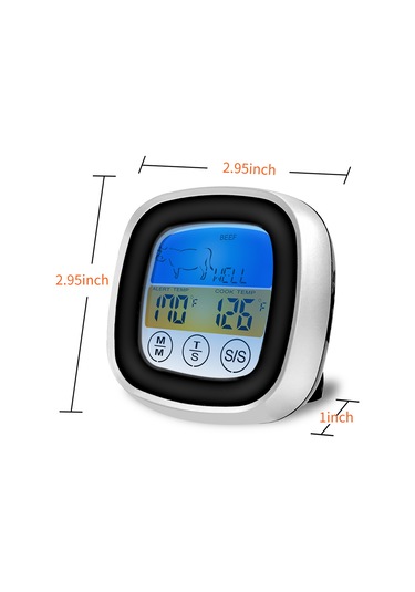 Geeksen Renkli Ekran Dokunmatik Izgara Termometresi En2022-1 Siyah Çok Renkli