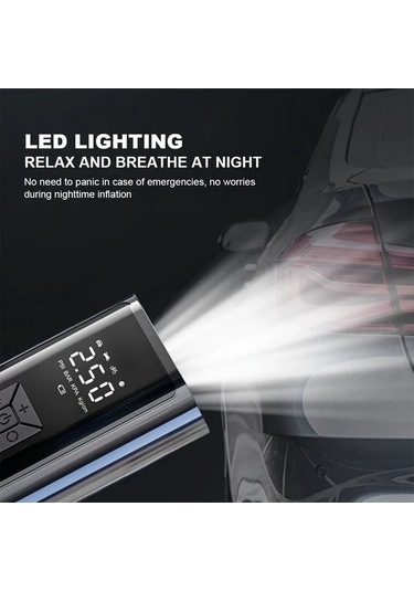 Willowhaven 1 Adet Kablosuz Dijital Hava Kompresörü Araba Bisiklet Motor Lastik Şişirme Usb Şarj 150psı