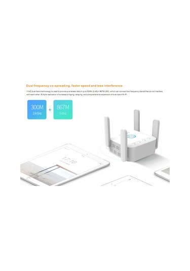 Lemestar 1200m Çift Frekanslı Kablosuz Tekrarlayıcı: 2.4 Ghz & 5.8 Ghz, Ieee 802.11n/ac, Uk Girişli, Geniş Sıcaklık Aralığı